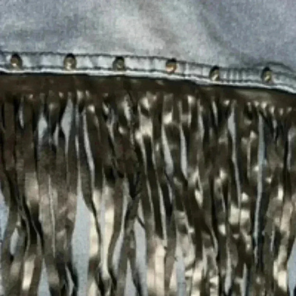 Girls Dark Wash Denim Button Down Collared Jean Vest Girls Sz 10/12 Large - Picture 10 of 11